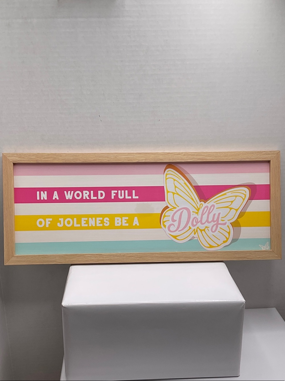 Dolly Parton Butterfly Striped Wall Art “In a World Full of Jolenes be a Dolly